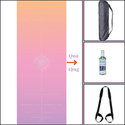 Thảm tập yoga chính hãng Yvonne, Pole Star Pink, (TẶNG KÈM 3 PHẦN QUÀ) dày 4mm bề mặt nhám, siêu bám, chống trơn trượt, ưa mồ hôi
