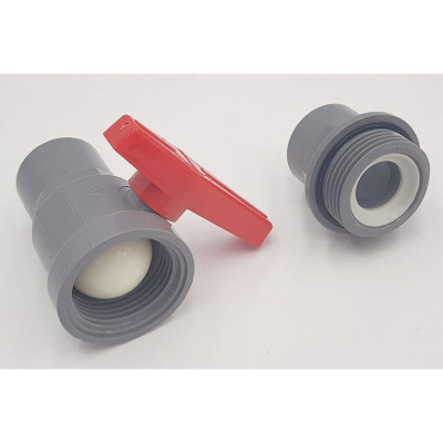 Bộ 5 van PVC 2 mảnh ghép siêu nhẹ có chân dùng cho ống nước 34mm Eurolife EL-VCC34 (Xám đỏ)