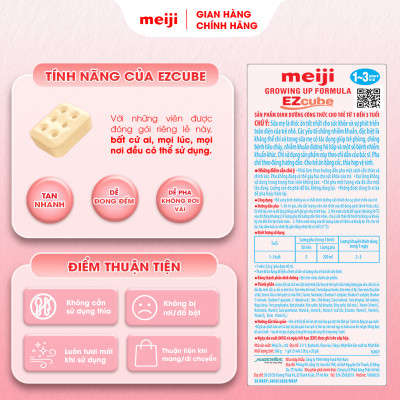 Sản Phẩm Dinh Dưỡng Công Thức Dạng Viên Meiji Growing Up Formula EZcube - Nhập khẩu chính hãng (560g)