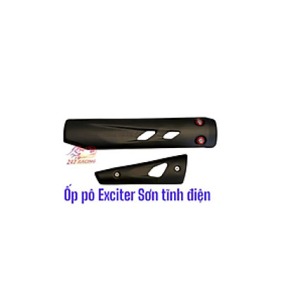 Ốp Pô EXCITER Nhỏ INOX Sơn Tĩnh Điện kèm long đền Đỏ Kitaco và ốc INOX hàng chất lượng