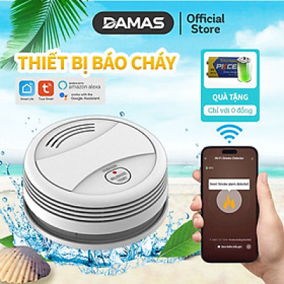 Thiết Bị Báo Cháy - Cảm Biến Báo Khói DAMAS YG03 - Kết Nối Ứng Dụng Thông Minh, Cảnh Báo Qua Apps, Không Dây, Dễ Lắp Đặt