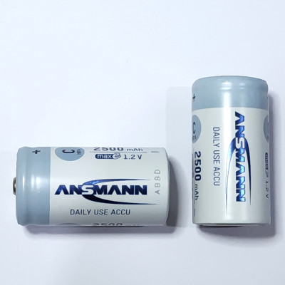 Pin trung sạc ANSMANN C2500 - (Baby C) vỉ 2 viên - Hàng Nhập Khẩu