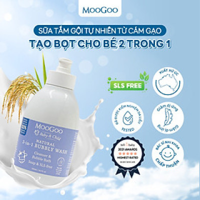 Sữa tắm tạo bọt thuần chay cho bé cho da nhạy cảm, viêm da cơ địa, không SLS, Sulfate  MooGoo