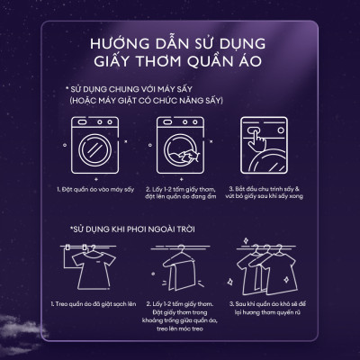 Combo 2 Giấy Thơm Arfum Dùng Cho Máy Sấy Làm Mềm Vải Và Chống Tĩnh Điện , Khử Mùi Tủ Giày, Tủ Quần Áo (60 Tờ/ Hộp)
