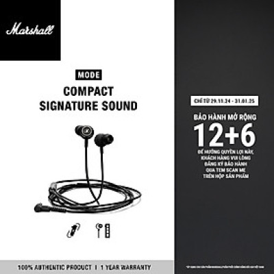 [Hàng chính hãng] Tai nghe Marshall MODE Black & White