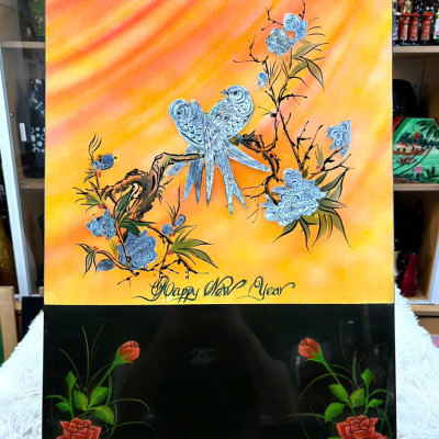 [XẢ KHO]Tranh lịch sơn mài cao cấp Thanh Bình Lê size 40x60 cm