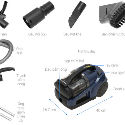 Máy hút bụi gia đình Panasonic MC - CL573AN49 - 1800W. Hàng chính hãng