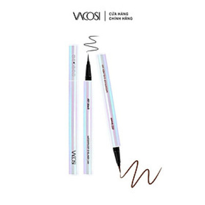 Bút Kẻ Mắt Nước 24H VACOSI Không Lem Waterproof Eyeliner - Đầu Bút Lông, 2 Màu Mực Đen / Nâu