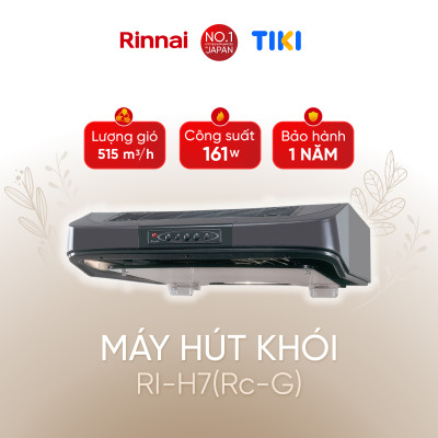 Máy hút mùi 70cm Rinnai RI-H7(Rc-G) than hoạt tính 161W - Hàng chính hãng.