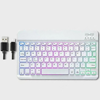 Bộ bàn phím và chuột không dây Bluetooth có LED RGB thích hợp cho máy tính bảng iPad,  điện thoại di động - hàng chính hãng