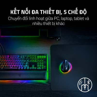 Chuột Pro Click V2 Vertical Edition | Công Thái Học | Không Dây | 30K DPI | 550 IPS | 5 Chế Độ Kết Nối | Led RGB | Hàng Chính Hãng