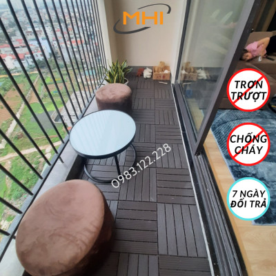 Miếng nhựa lót sàn uPVC cao cấp MHI-ECO, Tấm nhựa trải sàn trang trí ban công / sân vườn / sân thượng; lót sàn chống trơn trượt nhà tắm / bể bơi - Hàng Việt Nam chất lượng cao