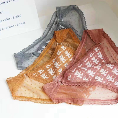 Combo 5 quần lót nữ thun dệt in hình gấu phối ren 409 – Co giãn 4 chiều, siêu mềm mại