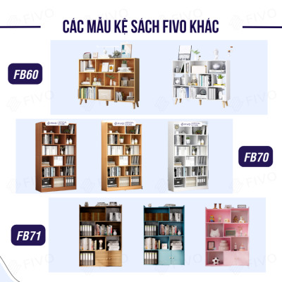 Tủ Kệ Sách Đa Năng FIVO FB03, Thiết Kế Chắc Chắn Có Tấm Lưng, Phù Hợp Mọi Không Gian, Dễ Dàng Lắp Ráp, Decor Linh Hoạt