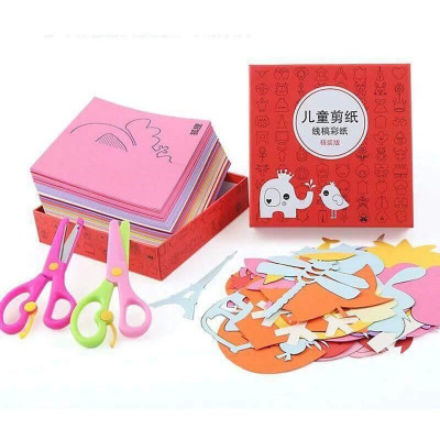 Bộ Đồ Chơi Cắt Giấy Thủ Công Cho Bé: 240 Giấy Màu Và 2 Kéo Cắt An Toàn Tiện Dụng