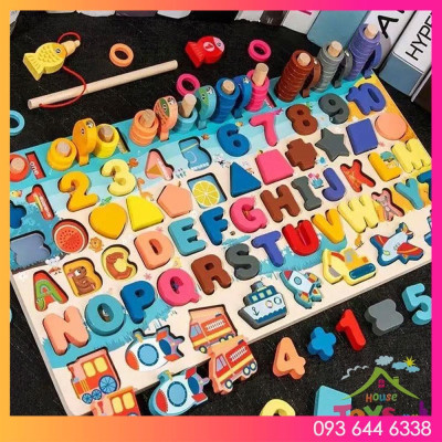 Đồ chơi câu cá gỗ 6in1 và 7in1 đa chức năng cho bé yêu phát triển trí tuệ