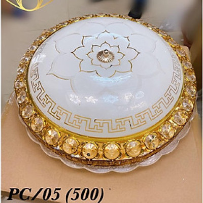 Đèn trần ELYSIA pha lê loại to D500mm phong cách sang trọng trang trí hiện đại - 3 chế độ ánh sáng 