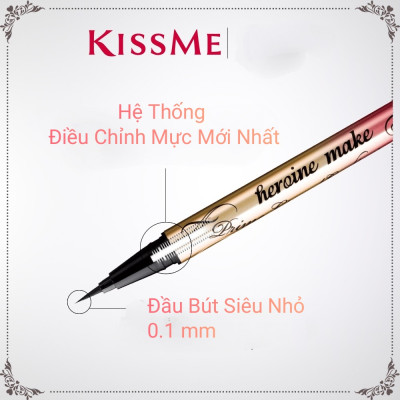 Bút Kẻ Mắt Nước Không Lem Không Trôi Nét Kẻ Siêu Mãnh Kissme Heroine Make Eyeline Màu Đen (0.4 mL)