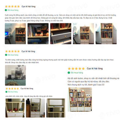 Tủ Kệ Sách Đứng Đa Năng FIVO Mã FB61 Cao Cấp Phong Cách Châu Âu, Phủ Melamine Chống Trầy Xước Và Chống Nước Bề Mặt - Hàng Chính Hãng