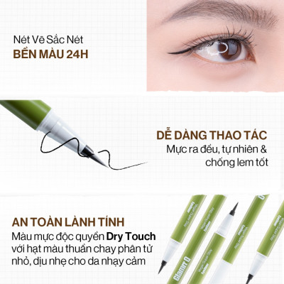 Kẻ Mắt Glamrr Q Chống Nước Thuần Chay VEGAN SUPER STAY EYELINER (0.6g)