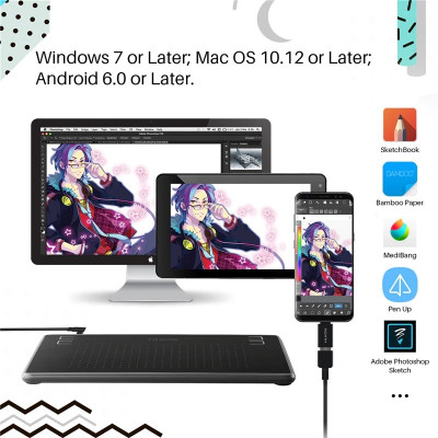Bảng Vẽ Điện Tử Huion Inspiroy H430P 4x3 inch Kết Nối Điện Thoại Android, PC, Laptop - Hàng Nhập Khẩu