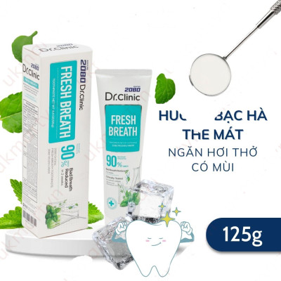 Kem Đánh Răng Hàn Quốc 2080 DR.CLINIC Đánh Bay Mảng Bám, Giảm Ê Buốt, Ngăn Ngừa Hơi Thở Có Mùi 125gr