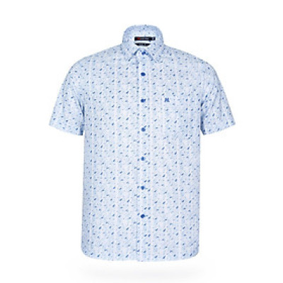 Áo sơ mi nam KHATOCO ngắn tay họa tiết A1MN538T2-CNIN344-2504-N