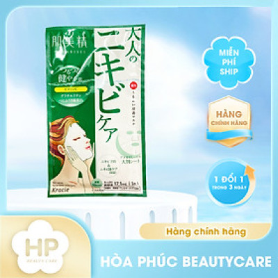 Mặt Nạ Trà Xanh Dưỡng Ẩm Và Ngừa Mụn Kracie Hadabisei (Lẻ 1 Miếng)