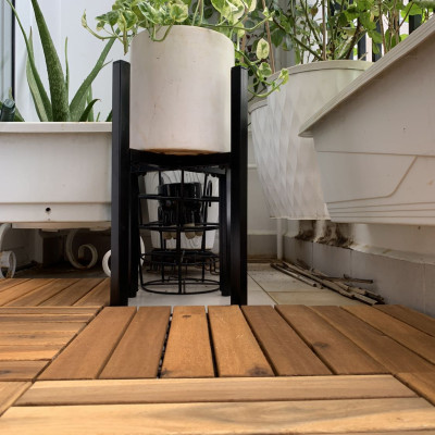 Vỉ Gỗ Lót Sàn Ban Công Thương Hiệu ANKAN Màu Vàng Nắng Loại 6 Nan, Sàn Gỗ Lót Ban Công, Sân Vườn, Hồ Bơi, Phòng Spa, Siêu Bền, Chịu Nước Tốt, Chống Trơn Trượt, Tiêu Chuẩn Xuất Khẩu (10 Vỉ)