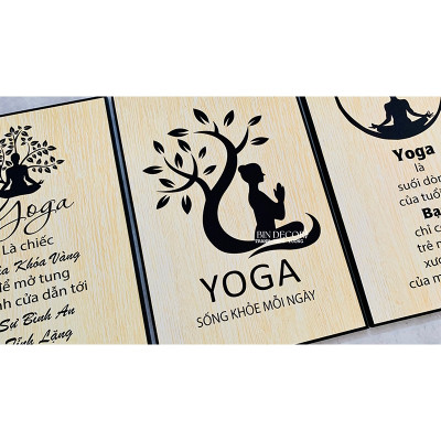 (ẢNH THẬT) Tranh treo tường trang trí Yoga có khung kèm đinh chuyên dụng dễ treo không phải khoan tường