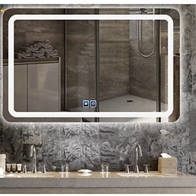 Gương cảm ứng Groves chữ nhật ngang có sấy gương Gcnun-D800x600 mm, led 3 màu (sang trọng, hiện đại, quý phái, đẳng cấp quý tộc)