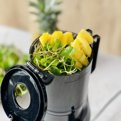 Máy Ép Chậm OLIVO SJ240 – Khoang Tiếp Lớn – Giải Pháp Hoàn Hảo Cho Việc Ép Kết Hợp Trái Cây, Rau Củ- Hàng Chính Hãng