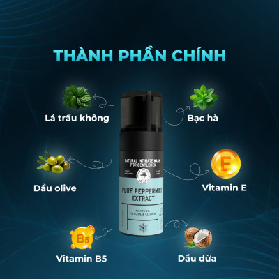 [Chai 100ml] Dung dịch vệ sinh nam hương bạc hà tươi mát - Shell Pure Peppermint Extract