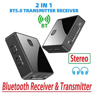 ROGTZ - Thiết bị thu phát âm thanh Bluetooth đa năng NFC M6 Bluetooth 5.0, Chế độ chuyển đổi linh hoạt, Phạm vi 10m. Màn hình LCD, Điều khiển từ xa, Tích hợp Micro, Pin Lithium-Ion 3.7V/500mAh, Hỗ trợ FM, USB, Thẻ TF - Hàng Chính Hãng