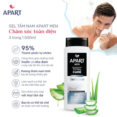 Gel tắm nam Apart Men chăm sóc toàn diện đặc biệt lưu hương 500ML