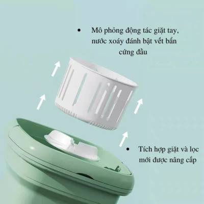 Máy Giặt Mini Cho Bé Máy Giặt Đồ Mini Gấp Gọn Di Động Vắt Khô Khử Khuẩn Bằng Ánh Sáng Xanh Đèn - HÀNG CHÍNH HÃNG MINIIN
