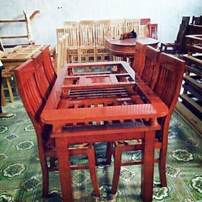Bộ bàn ăn gỗ xoan đào 6 ghế (miễn phí vận chuyển khu vực Hà Nội)