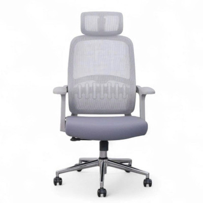 Ghế văn phòng lưng lưới xám cao cấp CM4561-2M Nội thất Capta Lưng lưới xám nệm vải xám khung và tay ghế nhựa màu xám ghế xoay nâng hạ gật gù chân xoay thép mạ chrome hcm