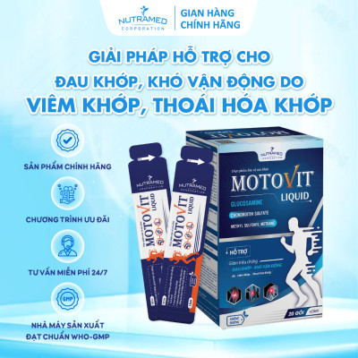 Gói uống Motovit Liquid hỗ trợ các vấn đề về đau khớp, viêm khớp, thoái hóa khớp (20 gói) - Nutramed
