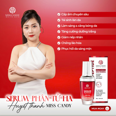Serum Phân Tử HA Huyết Thanh MISS CANDY 30ml Giúp Cấp Ẩm Chuyên Sâu, Tăng Sinh Collagen, Tăng Cường Dưỡng Trắng, Tái Sinh Làn Da, Chống Lão Hóa Da _  PHỤNG BEAUTY
