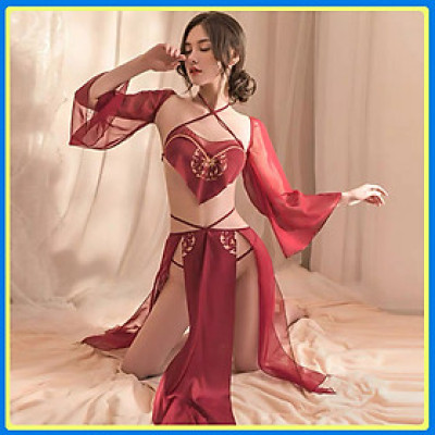 P103 Váy ngủ cổ trang kèm quần váy sexy - Đầm ngủ nữ cổ trang gợi cảm - Đồ ngủ nữ sexy