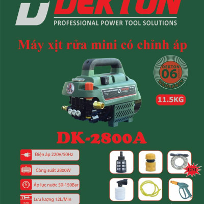 MÁY RỬA XE 2800W (12 LÍT /PHÚT) DEKTON DK-2800A - HÀNG CHÍNH HÃNG