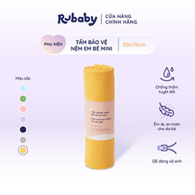 Tấm Bảo Vệ Nệm Em Bé Mini Rubaby, Chống Thấm Tuyệt Đối, Bảo Vệ Nệm Khô Thoáng Sạch Sẽ (50x70cm)