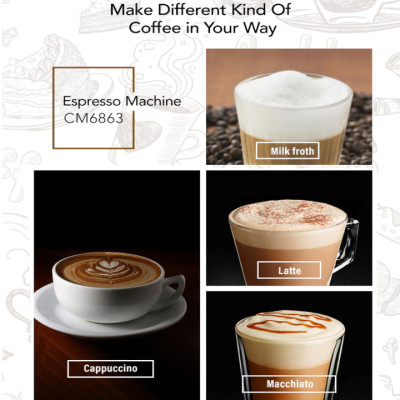 Máy pha cà phê Espresso phiên bản cao cấp thương hiệu BioloMix CM6863 - HÀNG NHẬP KHẨU