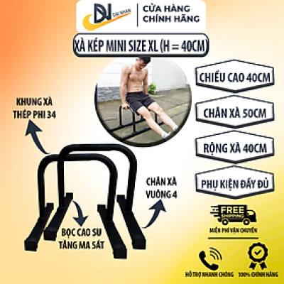 Xà kép mini, Parallettes size XL (Cao 40cm) chính hãng DAI NHAN, làm bằng thép, sơn tĩnh điện