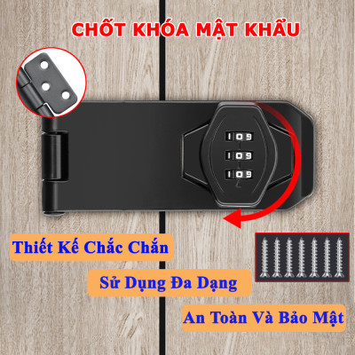 Chốt Khóa Mật Khẩu KUNBE Chốt Cửa Lật Khóa Số Nhiều Kích Thước Thích Hợp Nhiều Loại Cửa