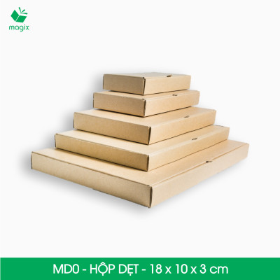 MD0 - 18x10x3 cm - 100 Thùng hộp carton trơn đóng hàng