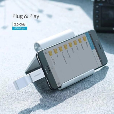 Ugreen UG30529US195TK Màu Trắng Đầu chuyển đổi MICRO USB sang USB âm hỗ trợ OTG - HÀNG CHÍNH HÃNG