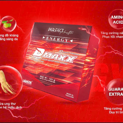 DMAXX thức uống bổ sung vitamin năng lượng không đường DAMODE 34 gói màu đỏ mỗi gói 2,2gr
