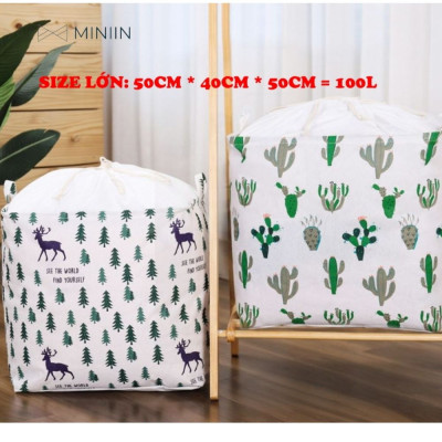 Túi Bạt Đựng Quần Áo, Chăn Mền, Chống Thấm Nước - Hàng Loại 1 Chính Hãng MINIIN -Sọt Đựng Đồ Gấp Gọn Đa Năng Cỡ Đại 50x40x50cm - 100 Lít Siêu To